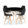 Dining Suites / Sets - Round Dining Table with Four Chairs - Black