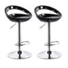 Set Of 2 Modern Stylish Kitchen Breakfast Bar Stools - Black
