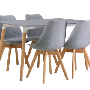 Dining Suite / Set - Dining Table with Four Padded Chairs - Grey