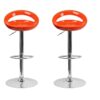 Set of 2 Adjustable Swivel Bar Stools - Orange