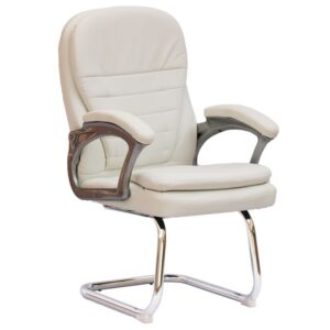 Office Chairs - Visitor PU Leather Finish - White