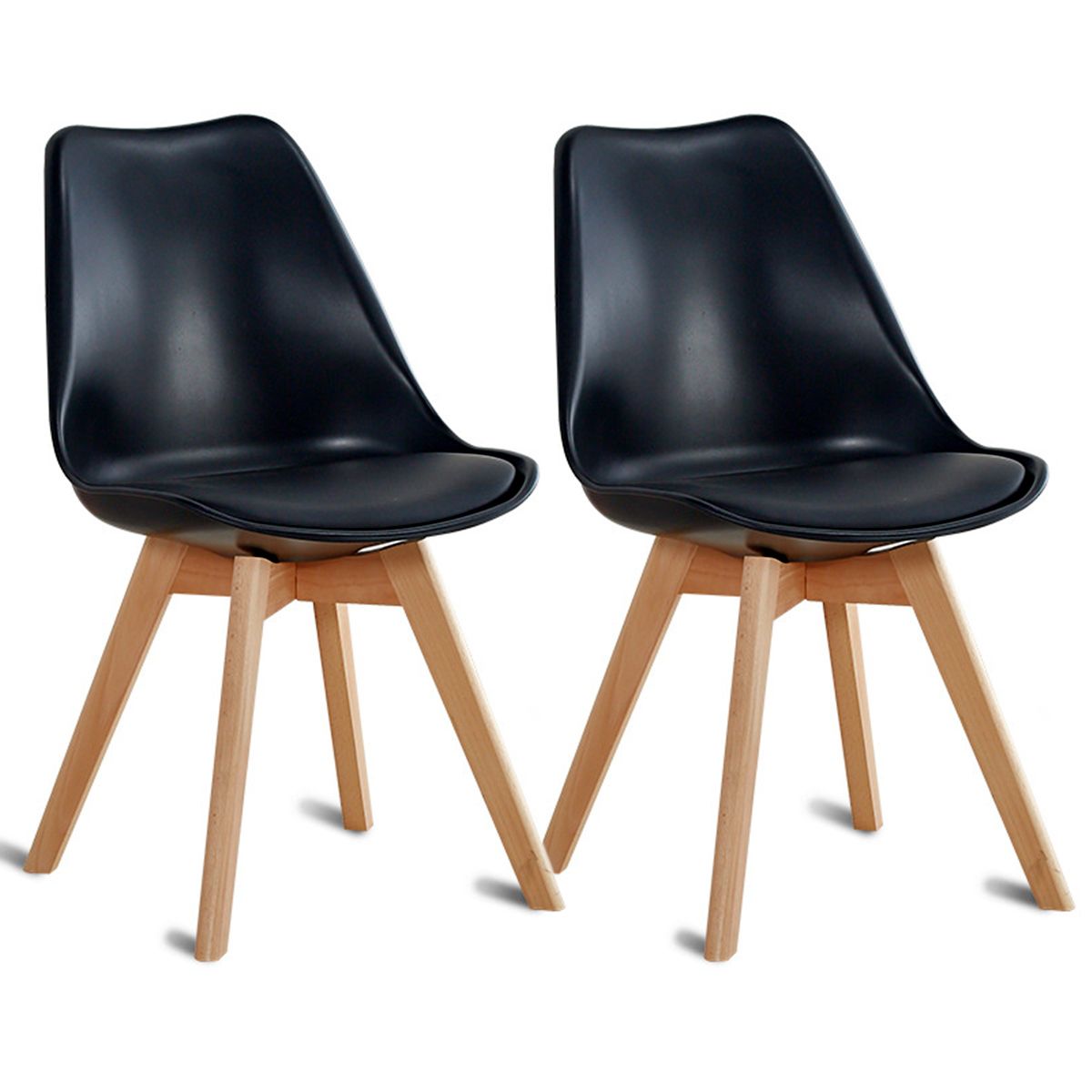 Tulip Chair Dining Chair Set of 2 - Black