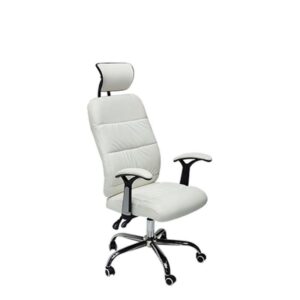 Leather Reclining Office Chair with Head And Arm rests-2 Pack - White Colour