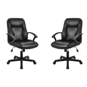 Set of 2 Modern PU Leather Executive Office Chairs