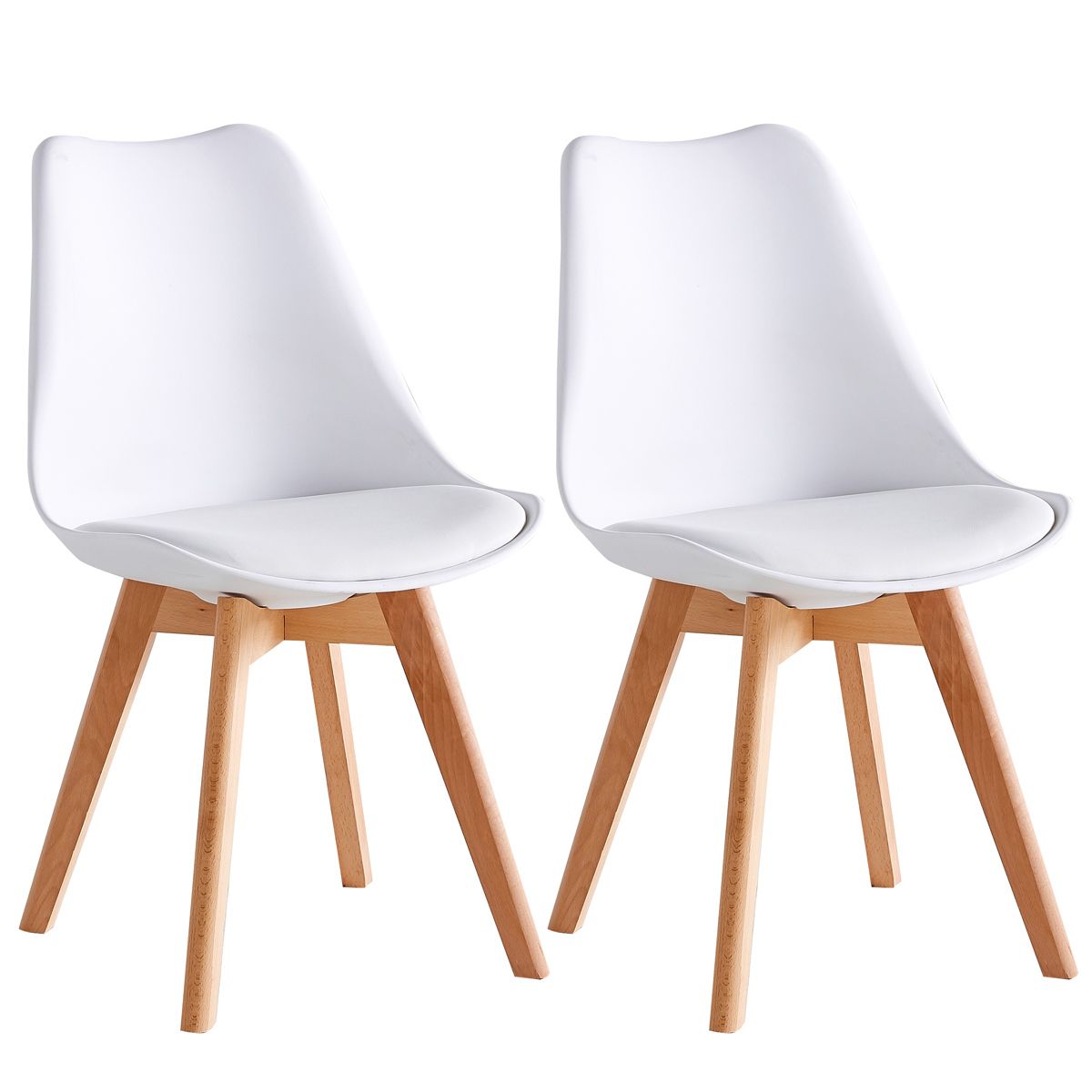 Tulip Chair Dining Chair Set of 2 - White